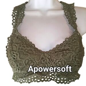 Olive Green Lace Bralette